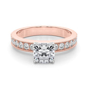 Couture Diamond Eng-Ring Round Diamond Engagement Ring in 10K/14K gold and platinum with certified lab-grown or natural diamonds