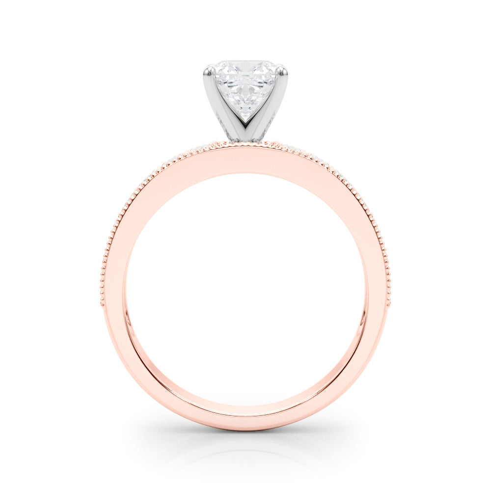 Couture Diamond Eng-Ring Round Diamond Engagement Ring in 10K/14K gold and platinum with certified lab-grown or natural diamonds