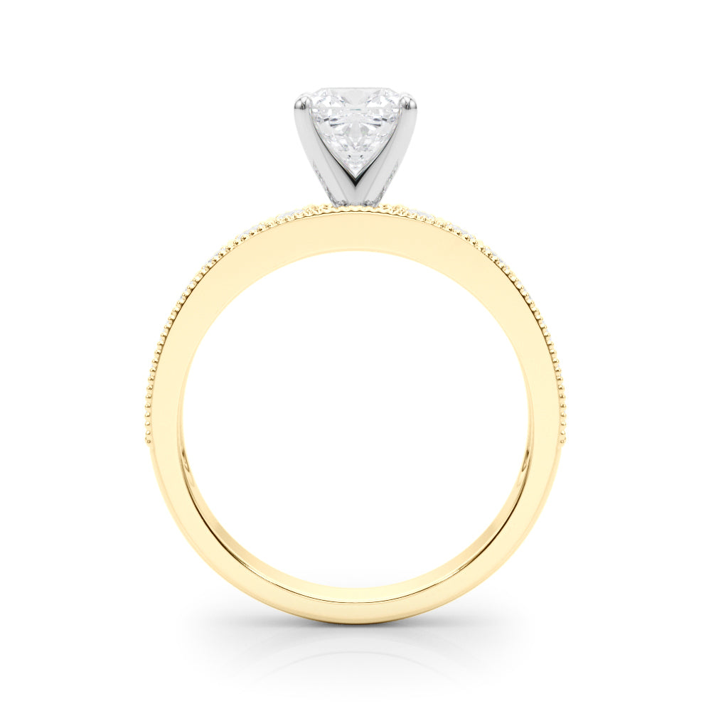 Couture Diamond Eng-Ring Round Diamond Engagement Ring in 10K/14K gold and platinum with certified lab-grown or natural diamonds
