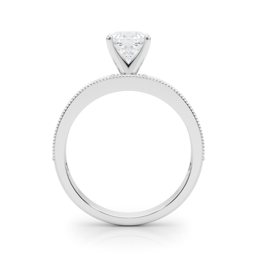 Couture Diamond Eng-Ring Round Diamond Engagement Ring in 10K/14K gold and platinum with certified lab-grown or natural diamonds
