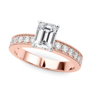Couture Diamond Eng-Ring Round Diamond Engagement Ring in 10K/14K gold and platinum with certified lab-grown or natural diamonds