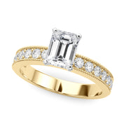 Couture Diamond Eng-Ring Round Diamond Engagement Ring in 10K/14K gold and platinum with certified lab-grown or natural diamonds