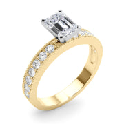 Couture Diamond Eng-Ring Round Diamond Engagement Ring in 10K/14K gold and platinum with certified lab-grown or natural diamonds