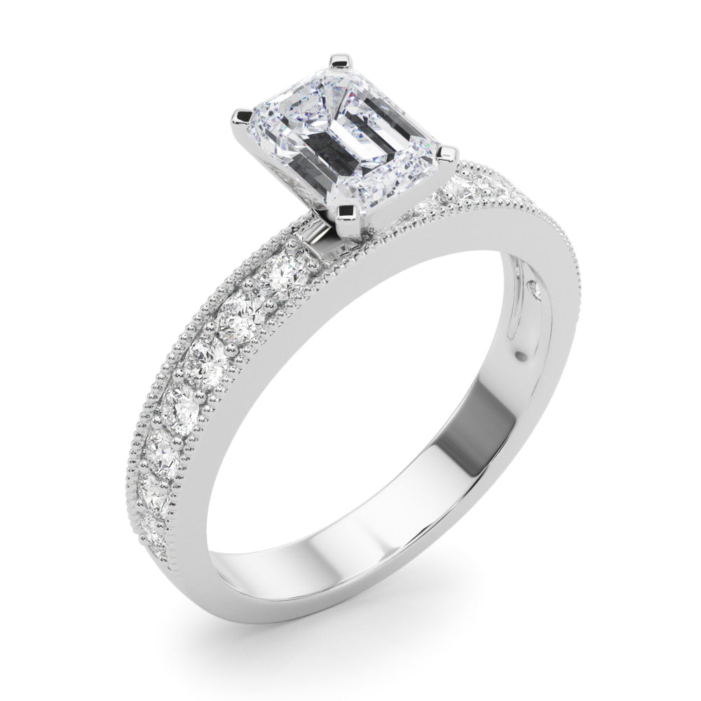 Couture Diamond Eng-Ring Round Diamond Engagement Ring in 10K/14K gold and platinum with certified lab-grown or natural diamonds