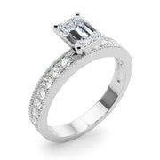Couture Diamond Eng-Ring Round Diamond Engagement Ring in 10K/14K gold and platinum with certified lab-grown or natural diamonds