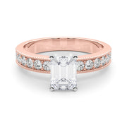Couture Diamond Eng-Ring Round Diamond Engagement Ring in 10K/14K gold and platinum with certified lab-grown or natural diamonds