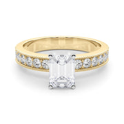 Couture Diamond Eng-Ring Round Diamond Engagement Ring in 10K/14K gold and platinum with certified lab-grown or natural diamonds