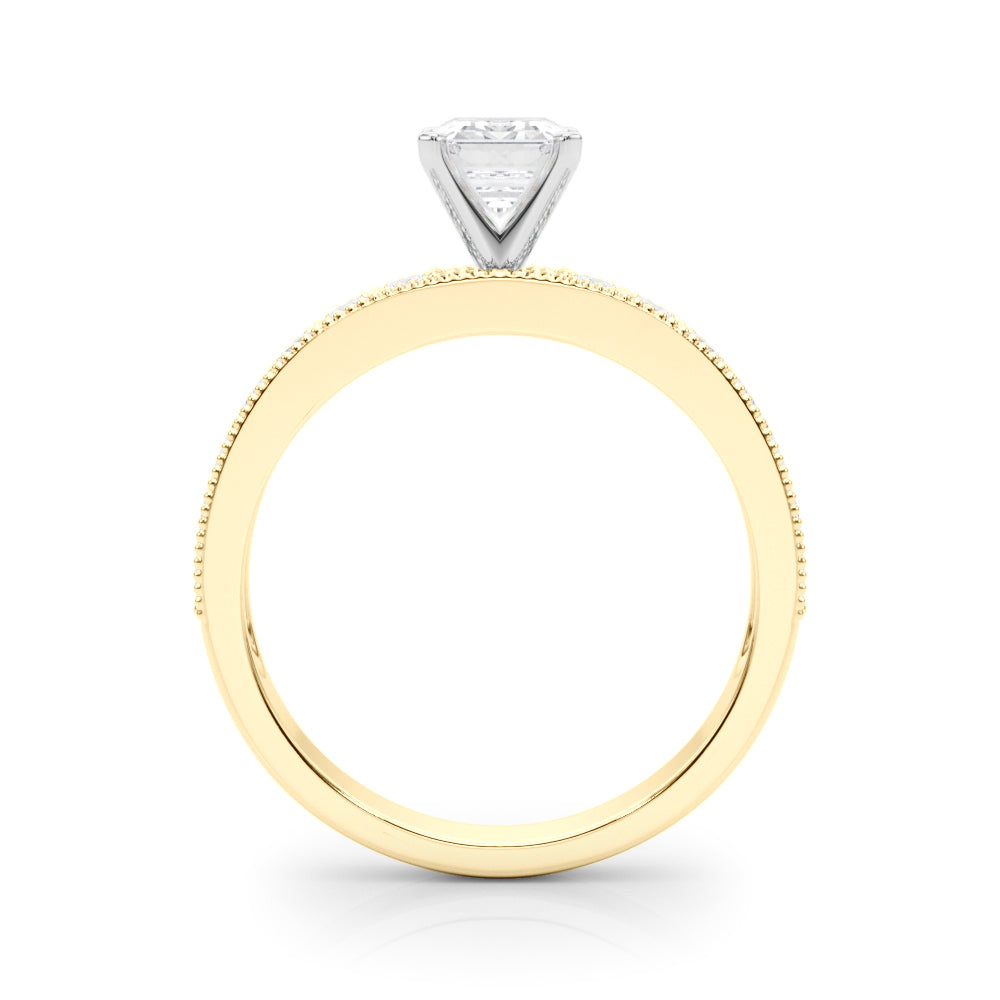 Couture Diamond Eng-Ring Round Diamond Engagement Ring in 10K/14K gold and platinum with certified lab-grown or natural diamonds