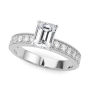 Couture Diamond Eng-Ring Round Diamond Engagement Ring in 10K/14K gold and platinum with certified lab-grown or natural diamonds