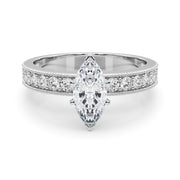 Couture Diamond Eng-Ring Round Diamond Engagement Ring in 10K/14K gold and platinum with certified lab-grown or natural diamonds