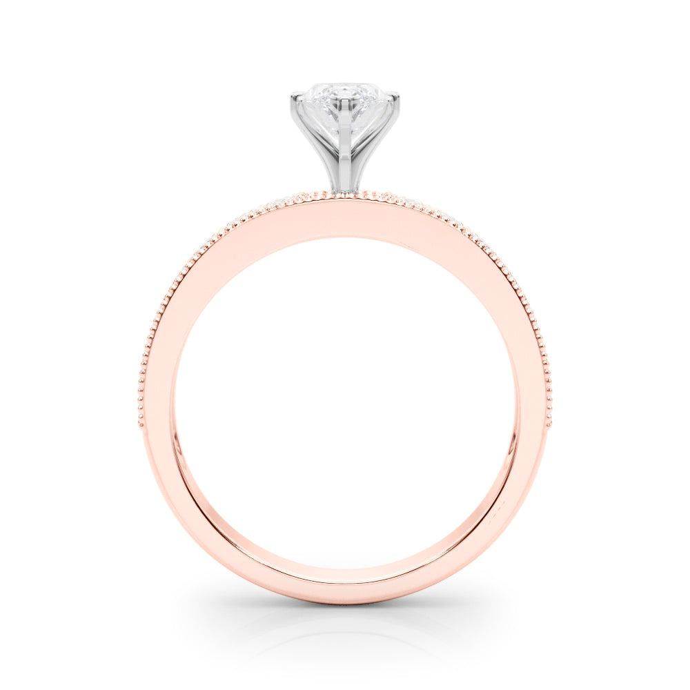 Couture Diamond Eng-Ring Round Diamond Engagement Ring in 10K/14K gold and platinum with certified lab-grown or natural diamonds