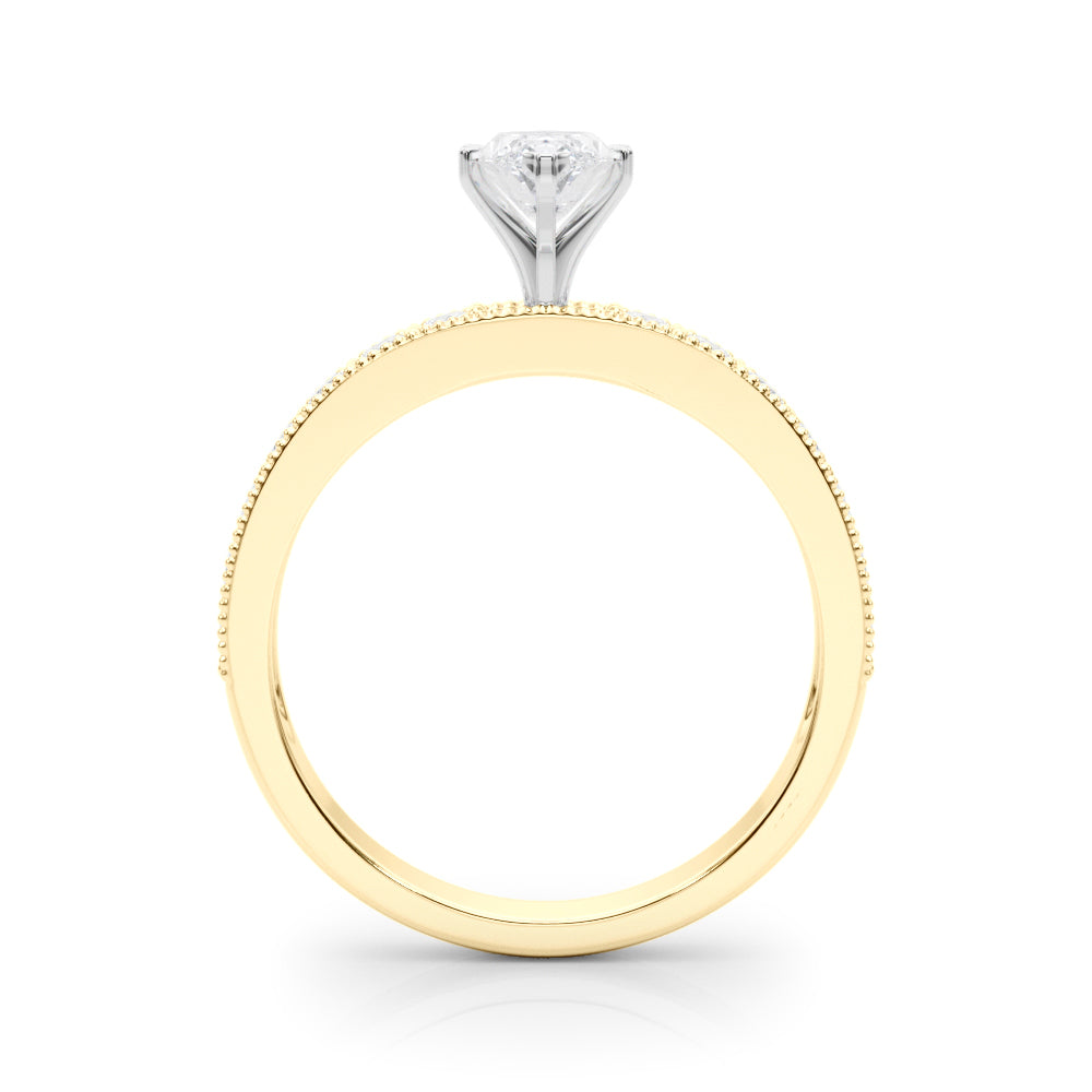 Couture Diamond Eng-Ring Round Diamond Engagement Ring in 10K/14K gold and platinum with certified lab-grown or natural diamonds