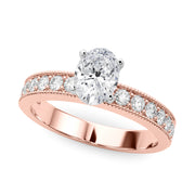 Couture Diamond Eng-Ring Round Diamond Engagement Ring in 10K/14K gold and platinum with certified lab-grown or natural diamonds