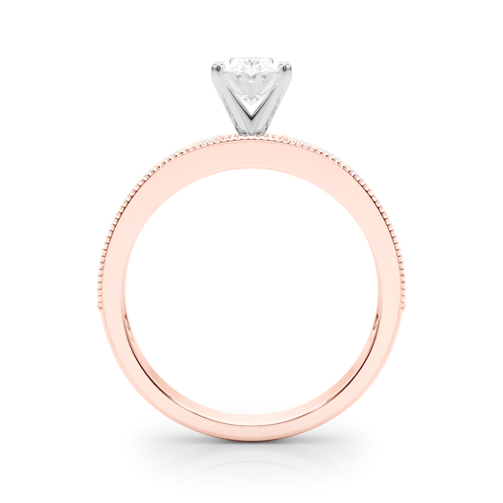 Couture Diamond Eng-Ring Round Diamond Engagement Ring in 10K/14K gold and platinum with certified lab-grown or natural diamonds