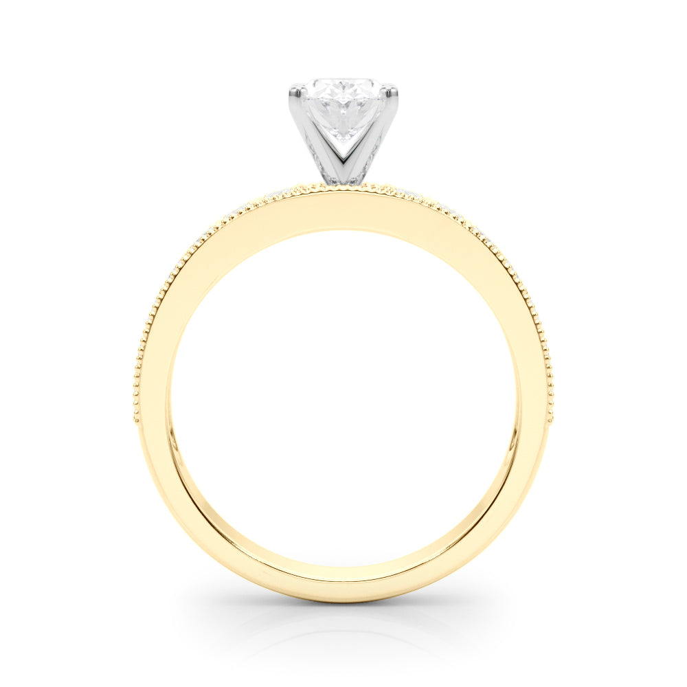 Couture Diamond Eng-Ring Round Diamond Engagement Ring in 10K/14K gold and platinum with certified lab-grown or natural diamonds