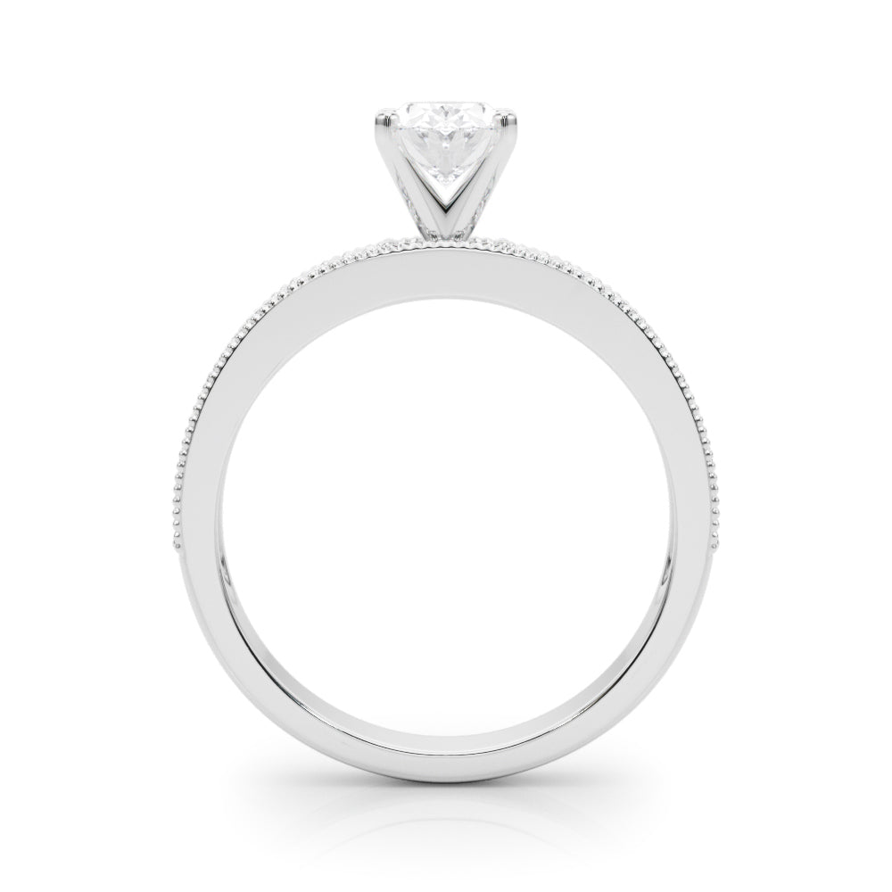 Couture Diamond Eng-Ring Round Diamond Engagement Ring in 10K/14K gold and platinum with certified lab-grown or natural diamonds