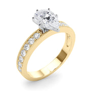 Couture Diamond Eng-Ring Round Diamond Engagement Ring in 10K/14K gold and platinum with certified lab-grown or natural diamonds