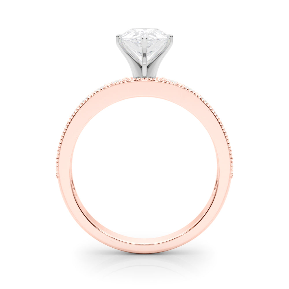 Couture Diamond Eng-Ring Round Diamond Engagement Ring in 10K/14K gold and platinum with certified lab-grown or natural diamonds