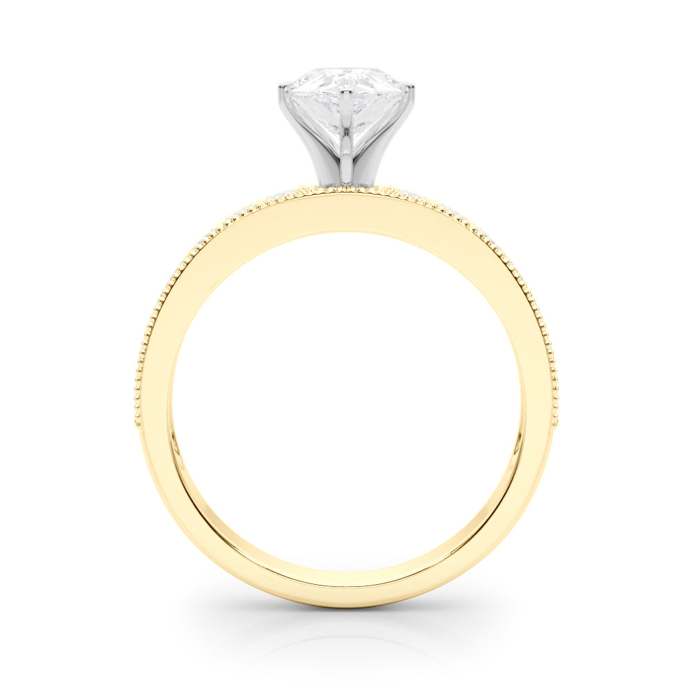 Couture Diamond Eng-Ring Round Diamond Engagement Ring in 10K/14K gold and platinum with certified lab-grown or natural diamonds
