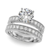 Couture Diamond Eng-Ring Round Diamond Engagement Ring in 10K/14K gold and platinum with certified lab-grown or natural diamonds