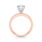 Couture Diamond Eng-Ring Round Diamond Engagement Ring in 10K/14K gold and platinum with certified lab-grown or natural diamonds