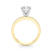 Couture Diamond Eng-Ring Round Diamond Engagement Ring in 10K/14K gold and platinum with certified lab-grown or natural diamonds