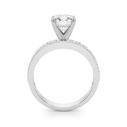 Couture Diamond Eng-Ring Round Diamond Engagement Ring in 10K/14K gold and platinum with certified lab-grown or natural diamonds