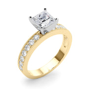 Couture Diamond Eng-Ring Round Diamond Engagement Ring in 10K/14K gold and platinum with certified lab-grown or natural diamonds