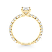 Statement Sidestone Emerald Diamond Engagement Ring in 10K/14K gold and platinum with certified lab-grown or natural diamonds