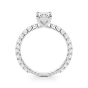 Statement Sidestone Emerald Diamond Engagement Ring in 10K/14K gold and platinum with certified lab-grown or natural diamonds