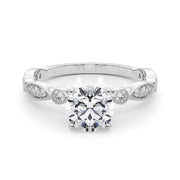 Pristine Sidestone Round Diamond Engagement Ring in 10K/14K gold and platinum with certified lab-grown or natural diamonds