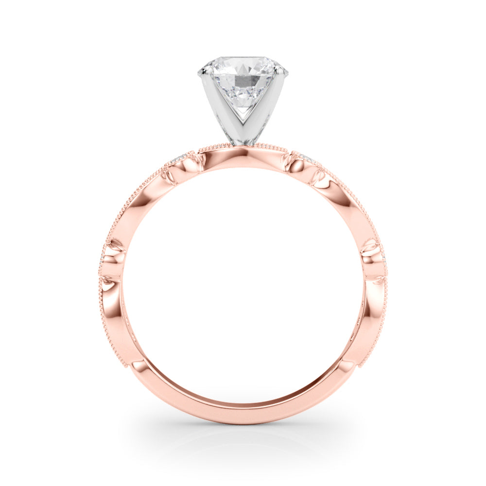 Pristine Sidestone Round Diamond Engagement Ring in 10K/14K gold and platinum with certified lab-grown or natural diamonds
