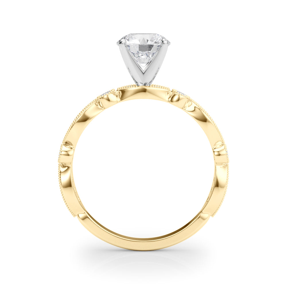 Pristine Sidestone Round Diamond Engagement Ring in 10K/14K gold and platinum with certified lab-grown or natural diamonds