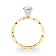 Pristine Sidestone Round Diamond Engagement Ring in 10K/14K gold and platinum with certified lab-grown or natural diamonds