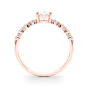 Elegant Single Row Shared Pr Eng Ring Oval Diamond Engagement Ring in 10K/14K gold and platinum with certified lab-grown or natural diamonds