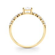 Elegant Single Row Shared Pr Eng Ring Oval Diamond Engagement Ring in 10K/14K gold and platinum with certified lab-grown or natural diamonds