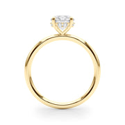 Vintage-Inspired Hidden Halo Rd Engagement Ring Round Diamond Engagement Ring in 10K/14K gold and platinum with certified lab-grown or natural diamonds