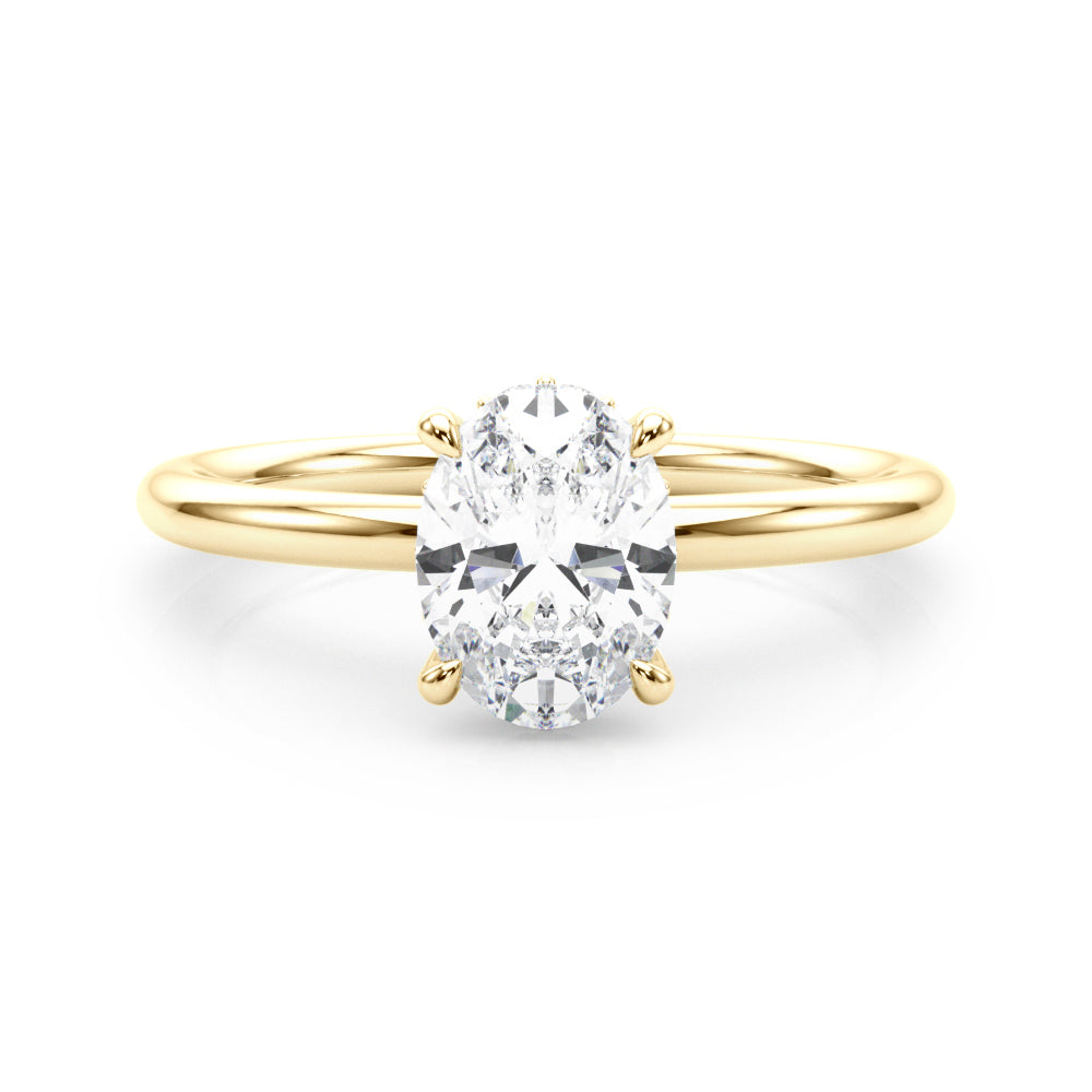 Heirloom Hidden Halo Oval Engagement Ring Oval Diamond Engagement Ring in 10K/14K gold and platinum with certified lab-grown or natural diamonds