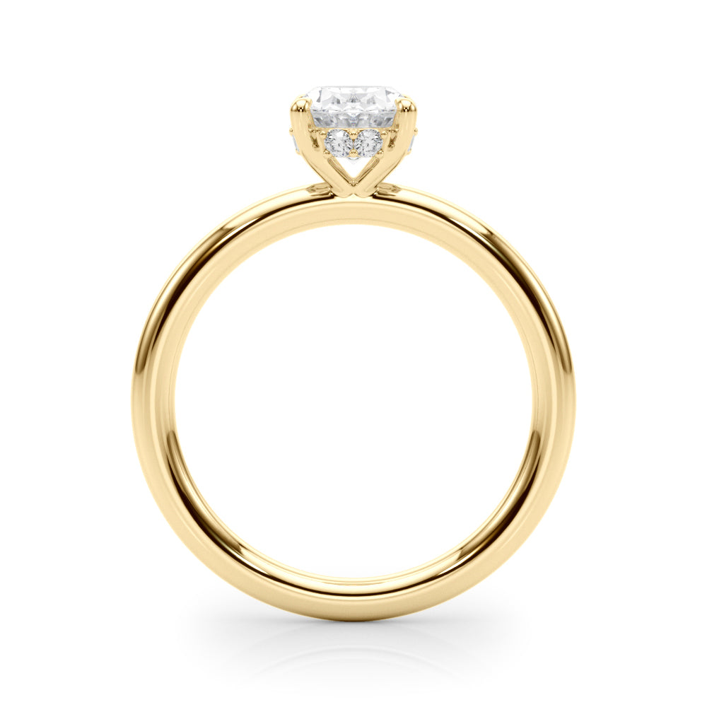 Heirloom Hidden Halo Oval Engagement Ring Oval Diamond Engagement Ring in 10K/14K gold and platinum with certified lab-grown or natural diamonds