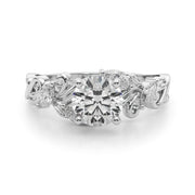 Refined Sidestone Marquise Diamond Engagement Ring in 10K/14K gold and platinum with certified lab-grown or natural diamonds