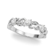 Nature Inspired Marquise Half Eternity Ring in Gold & Platinum