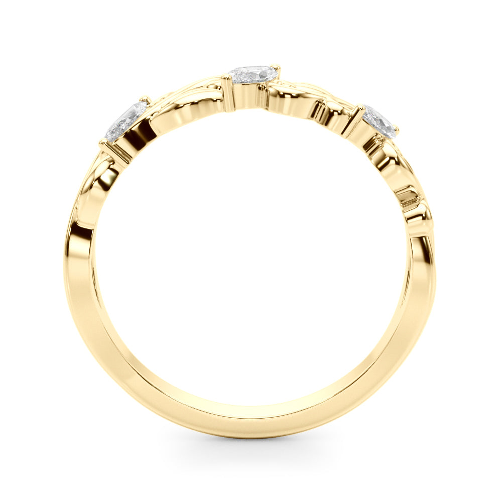 Nature Inspired Marquise Half Eternity Ring in Gold & Platinum