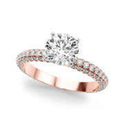 Signature Pave Engagement Ring Round Diamond Engagement Ring in 10K/14K gold and platinum with certified lab-grown or natural diamonds