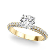 Signature Pave Engagement Ring Round Diamond Engagement Ring in 10K/14K gold and platinum with certified lab-grown or natural diamonds