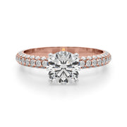 Signature Pave Engagement Ring Round Diamond Engagement Ring in 10K/14K gold and platinum with certified lab-grown or natural diamonds
