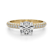 Signature Pave Engagement Ring Round Diamond Engagement Ring in 10K/14K gold and platinum with certified lab-grown or natural diamonds