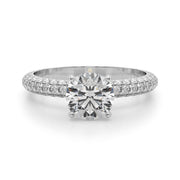Signature Pave Engagement Ring Round Diamond Engagement Ring in 10K/14K gold and platinum with certified lab-grown or natural diamonds