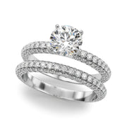 Signature Pave Engagement Ring Round Diamond Engagement Ring in 10K/14K gold and platinum with certified lab-grown or natural diamonds