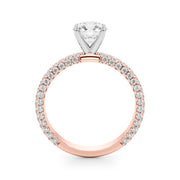 Signature Pave Engagement Ring Round Diamond Engagement Ring in 10K/14K gold and platinum with certified lab-grown or natural diamonds