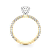 Signature Pave Engagement Ring Round Diamond Engagement Ring in 10K/14K gold and platinum with certified lab-grown or natural diamonds